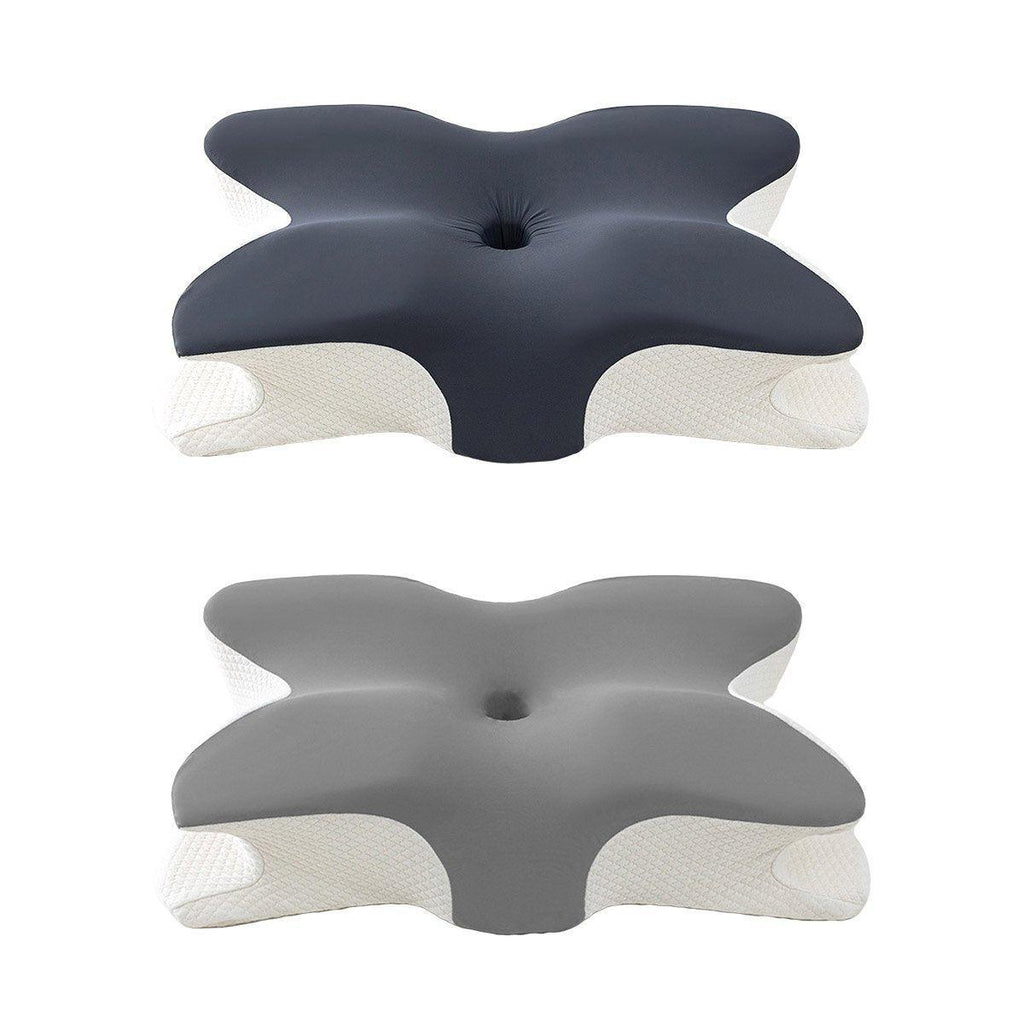 Memory Foam Butterfly Pillow Neck Support Slow Rebound Cervical Pillow - Light Grey