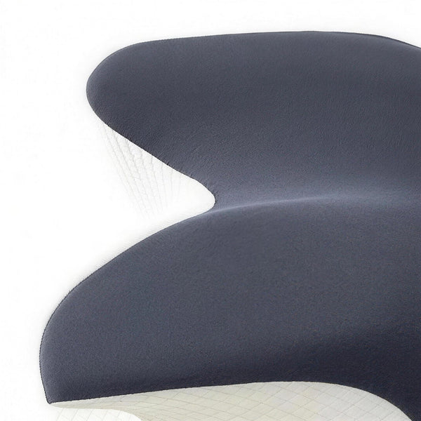 Close-up of a raised side wing on the Dark Grey pillow